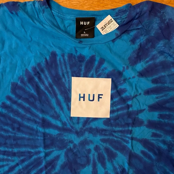 HUF Box Log Blue Tie Dye Shirt - Picture 2 of 3